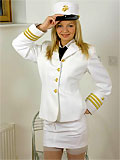 hot blonde in naval uniform